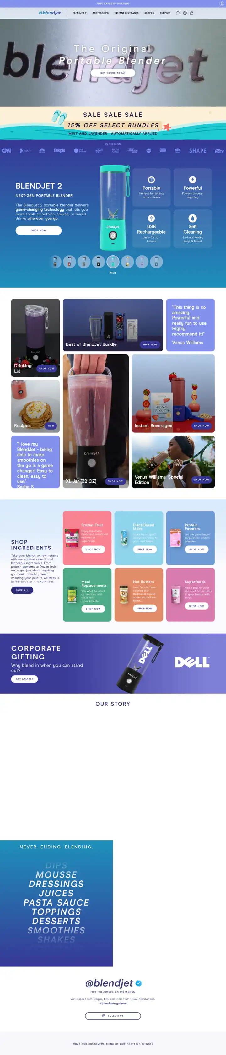 BlendJet storefront